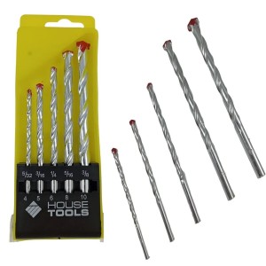 Jogo 5 Brocas Concreto Tamanho 4/5/6/8/10 Mm Com Estojo