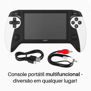 Game Portátil 16gb Tela 6.5 Jogos Diversos Branco Preto
