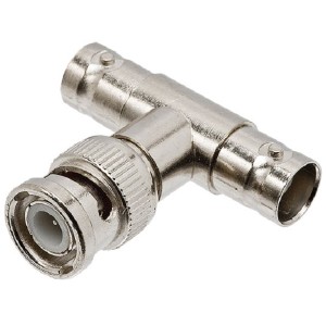 Conector Adaptador Bnc Macho x 2 Bnc Fêmea Em T