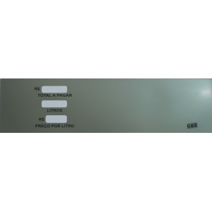 Adesivo (Mascara/Graxeta) Da Bomba Gilbarco Pro 1 Cinza 3 Visores Lado Esquerdo