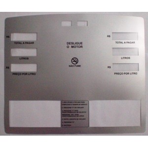 Adesivo (Mascara/Graxeta) Da Bomba Gilbarco Titan Cinza S/Gaveta Dupla