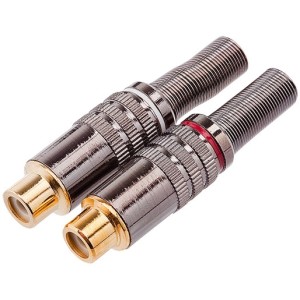 Jack Rca 6mm Metal Com Mola Com Ponta Gold Branco