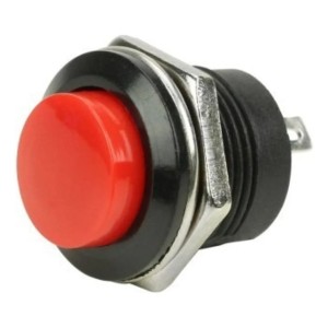 Chave Push Button ON-OFF ( ON ) NA Vermelha Sem Trava 2T R13-507B