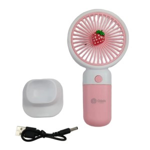 Mini Ventilador Portátil Recarregável Silencioso Rosa