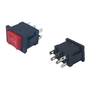 Chave Gangorra ON-OFF-ON 6P Vermelha KCD1-203-5