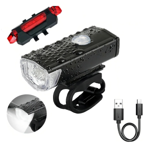 Kit Farol e Lanterna Sinalizador Para Bike LED Recarregavel