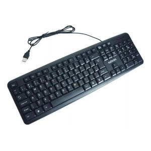 Teclado Usb Para Pc Notebook Silencioso Macio Abnt2 Com Fio Preto