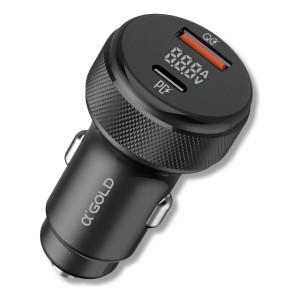 Carregador De Carro Turbo 60w 9.1A Com Exibição De Led Usb-c